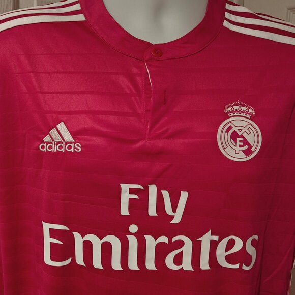 Real Madrid 2014/15 Away Jersey Pink Adidas Men's Size L Soccer Shirt La Liga - Picture 5 of 13